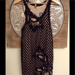 FREE PEOPLE ONE - Crochet Slip Dress / Tunic Tank